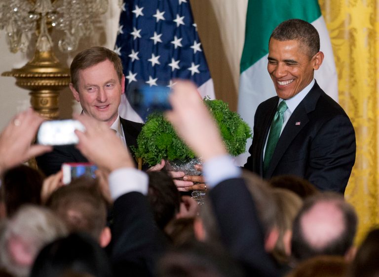 Obama, Biden kick off St Patrick’s Day early in DC