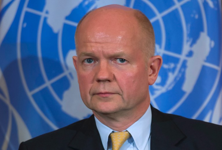 UK’s Hague: ‘Options open’ on Russia sanctions