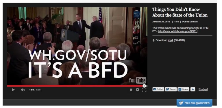 White House on State of the Union Speech: ‘It’s a BFD’