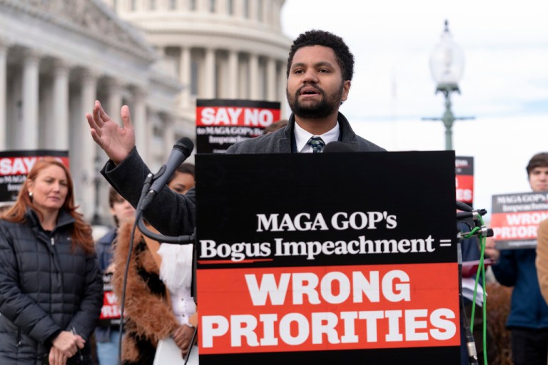 Rep. Maxwell Frost calls on ‘bigoted’ GOP to introduce bill to remove Statue of Liberty