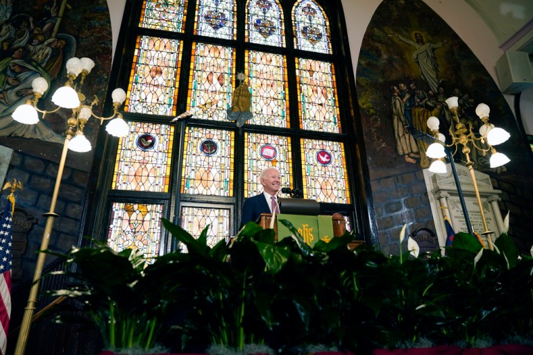 Biden’s Charleston church speech disrupted by Gaza ceasefire protesters