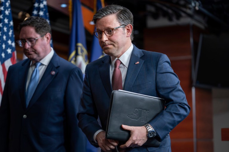 Speaker Johnson brushes off threat of ouster as conservatives rage over spending deal