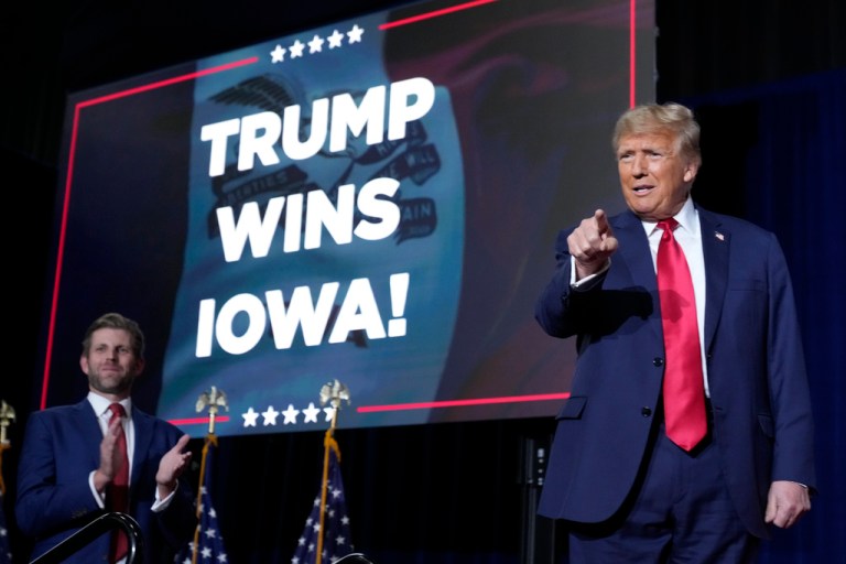 Trump calls for unity and praises rivals after dominating Iowa caucuses