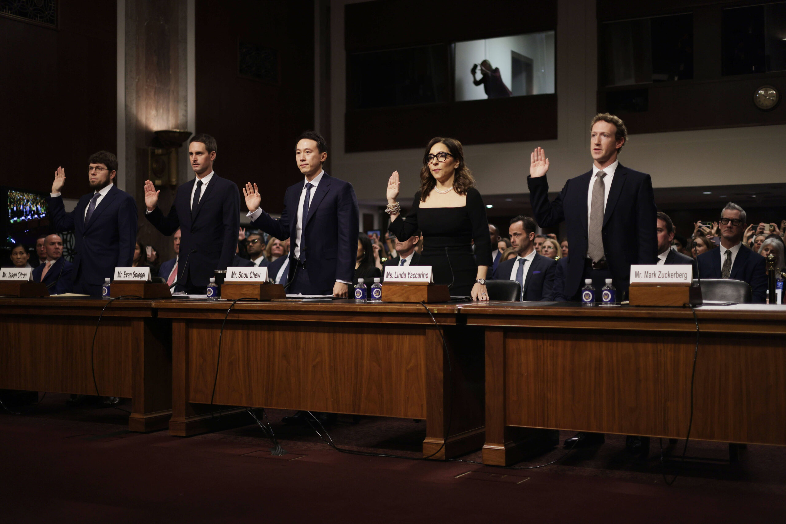 Big Tech CEOs feel pressure in tense hearing on teenage victims of social media