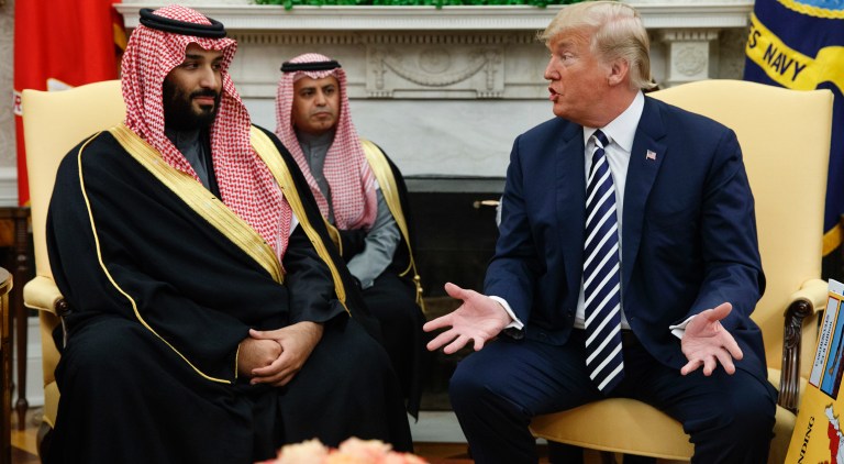Trump speaks to Saudi crown prince as oil output spike tanks markets