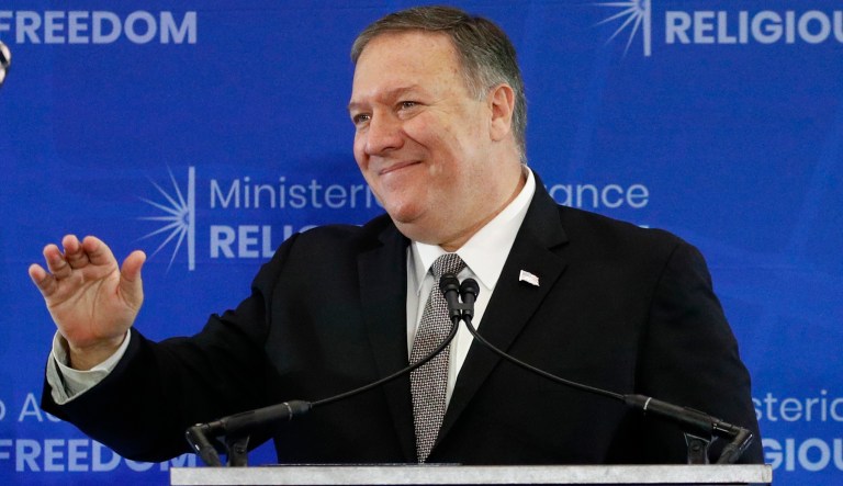 Pompeo warns that threats to religious freedom are greater than during Cold War