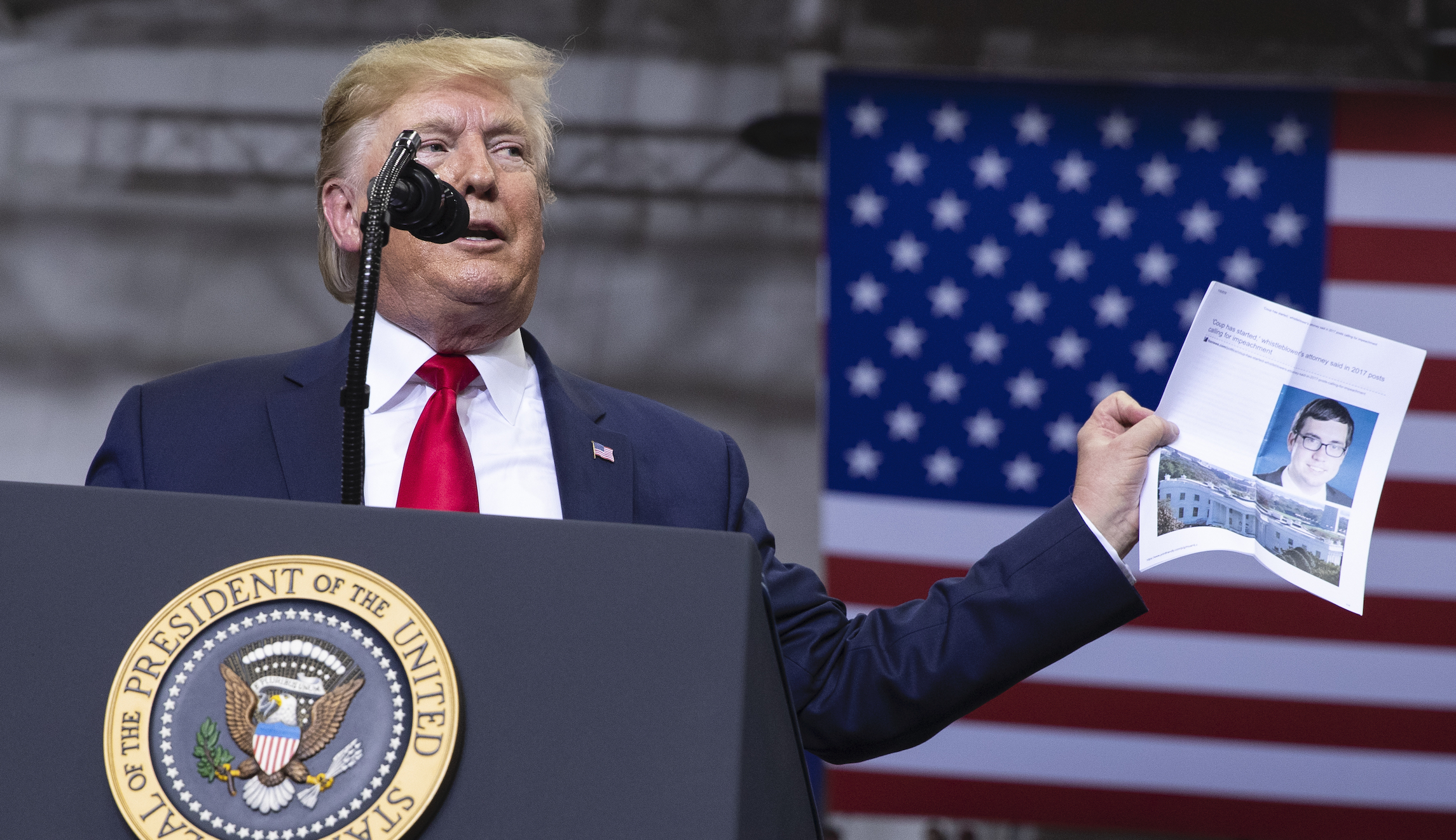 'Sleazeball': Trump condemns whistleblower’s attorney for calling for a coup in 2017 tweets