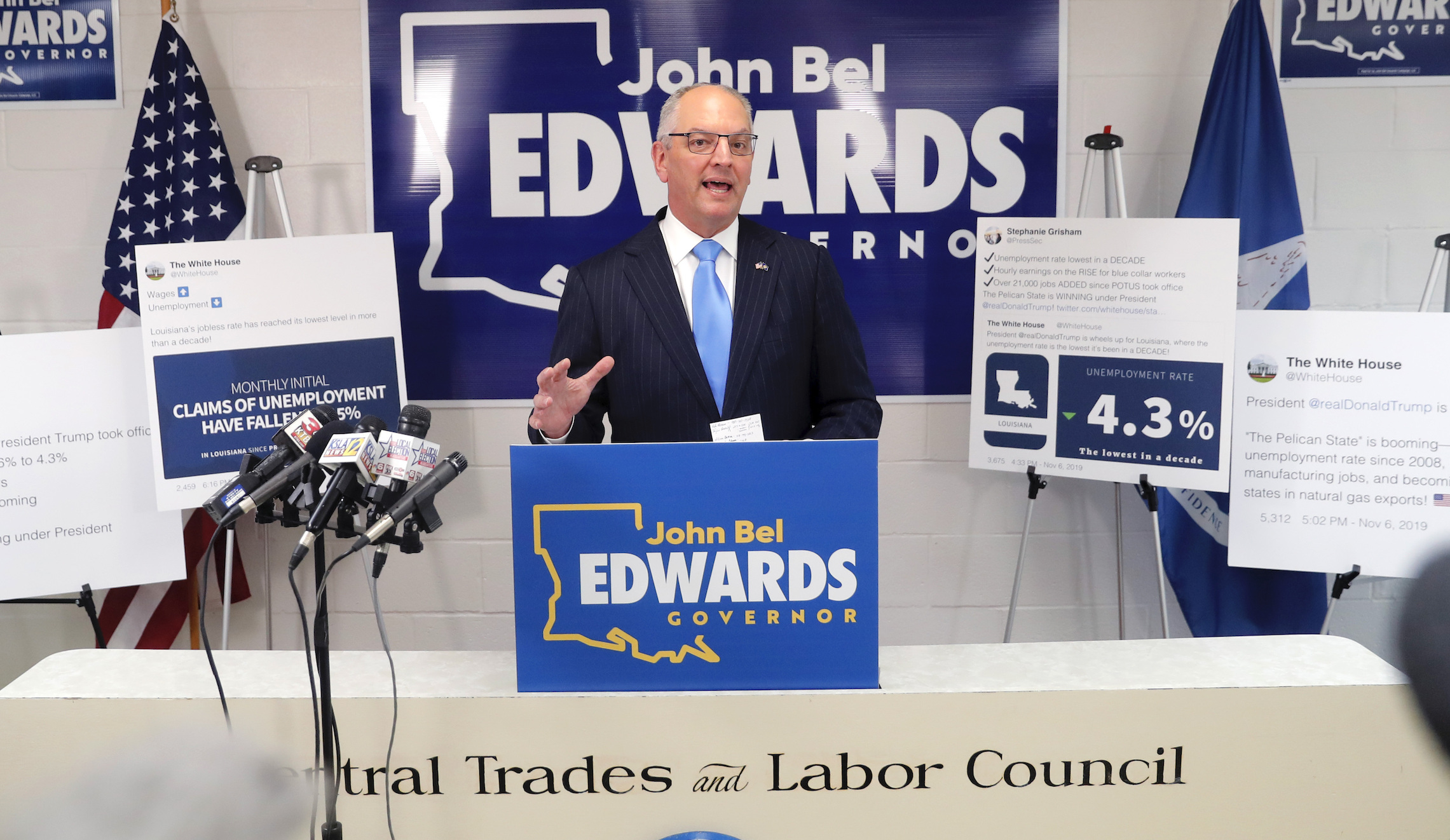 Louisiana Gov. John Bel Edwards wins reelection in second straight loss for Trump-allied GOP candidate