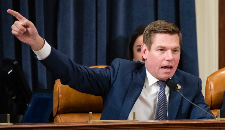Swalwell justifies going on Fox after Trump criticism: ‘It’s the only way my parents will see me’