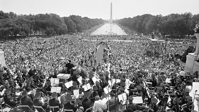 Protesters ponder how to spoil Trump’s July Fourth bash as their naked hippie forebears did to Nixon