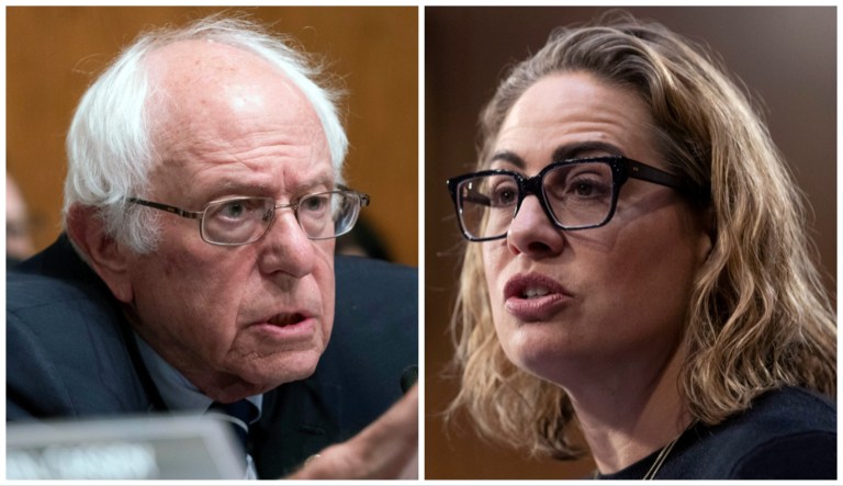 Sens. Bernie Sanders (I-VT) and Kyrsten Sinema (I-AZ).