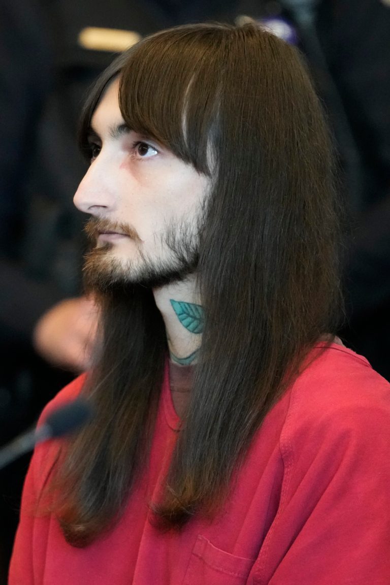 Robert E. Crimo III listens to Judge Victoria A. Rossetti during a case management conference at the Lake County Courthouse on Monday, Dec. 11, 2023, in Waukegan, Illinois.