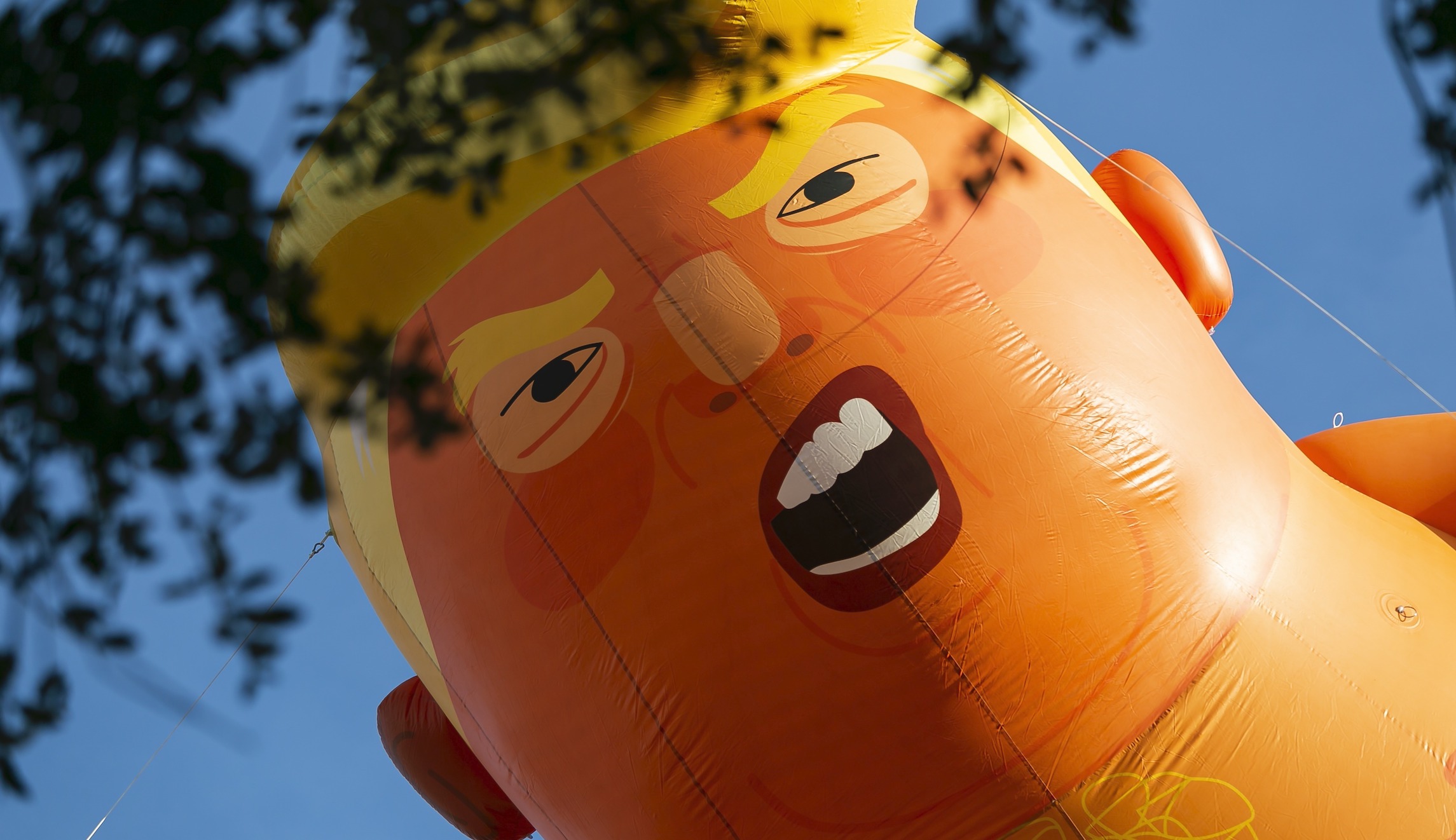 Baby Trump balloon makes first appearance after knifing incident