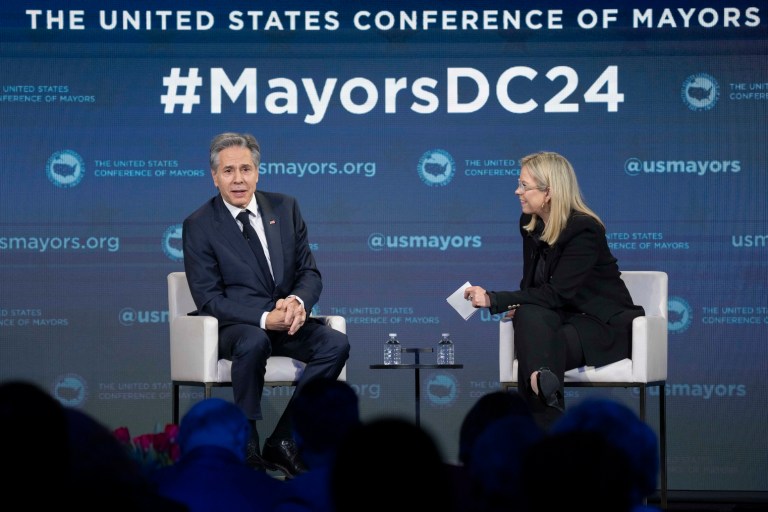 Blinken pitches US mayors on value of Ukraine aid for ‘your cities’