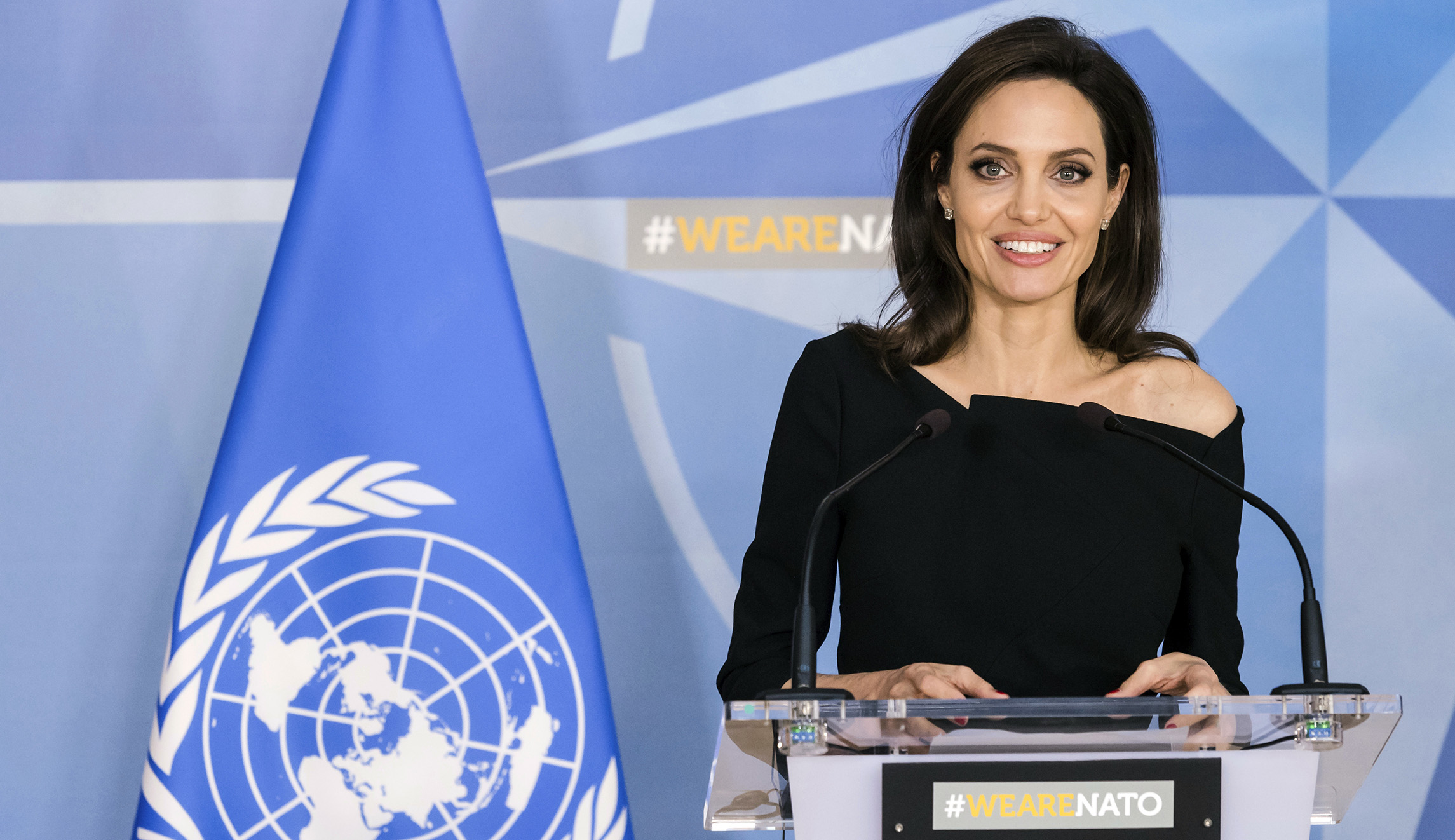 Angelina Jolie visits NATO to talk about sexual violence in conflict zones