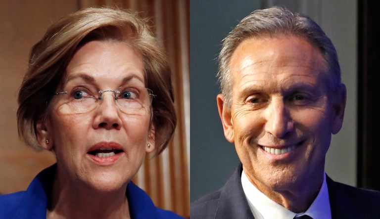 Howard Schultz says Elizabeth Warren came begging for campaign cash — and he refused