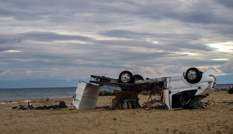 Six tourists dead after freak storm rips through coastal Greece