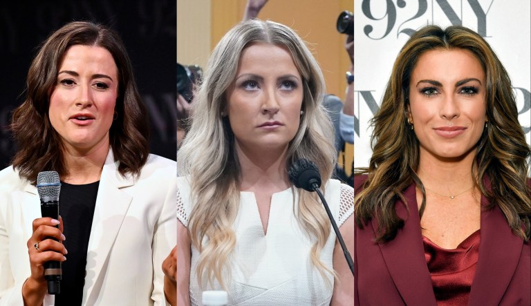 Former staff members of former President Donald Trump, Cassidy Hutchinson, Sarah Matthews, and Alyssa Farah Griffin, from left to right.