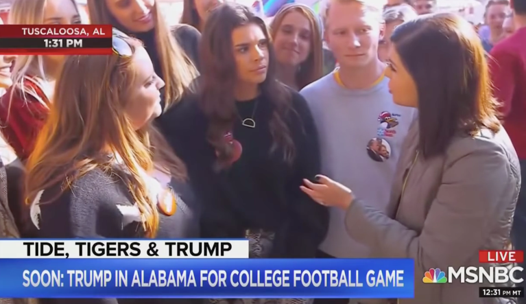 WATCH: MSNBC ignores Alabama student who says 'Jeffrey Epstein didn't kill himself' on live TV