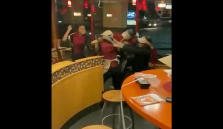 WATCH: Seven employees fired after Popeyes restaurant erupts into out of control brawl