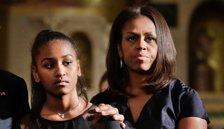 Michelle Obama jokes she might tell daughter Sasha to run against Trump