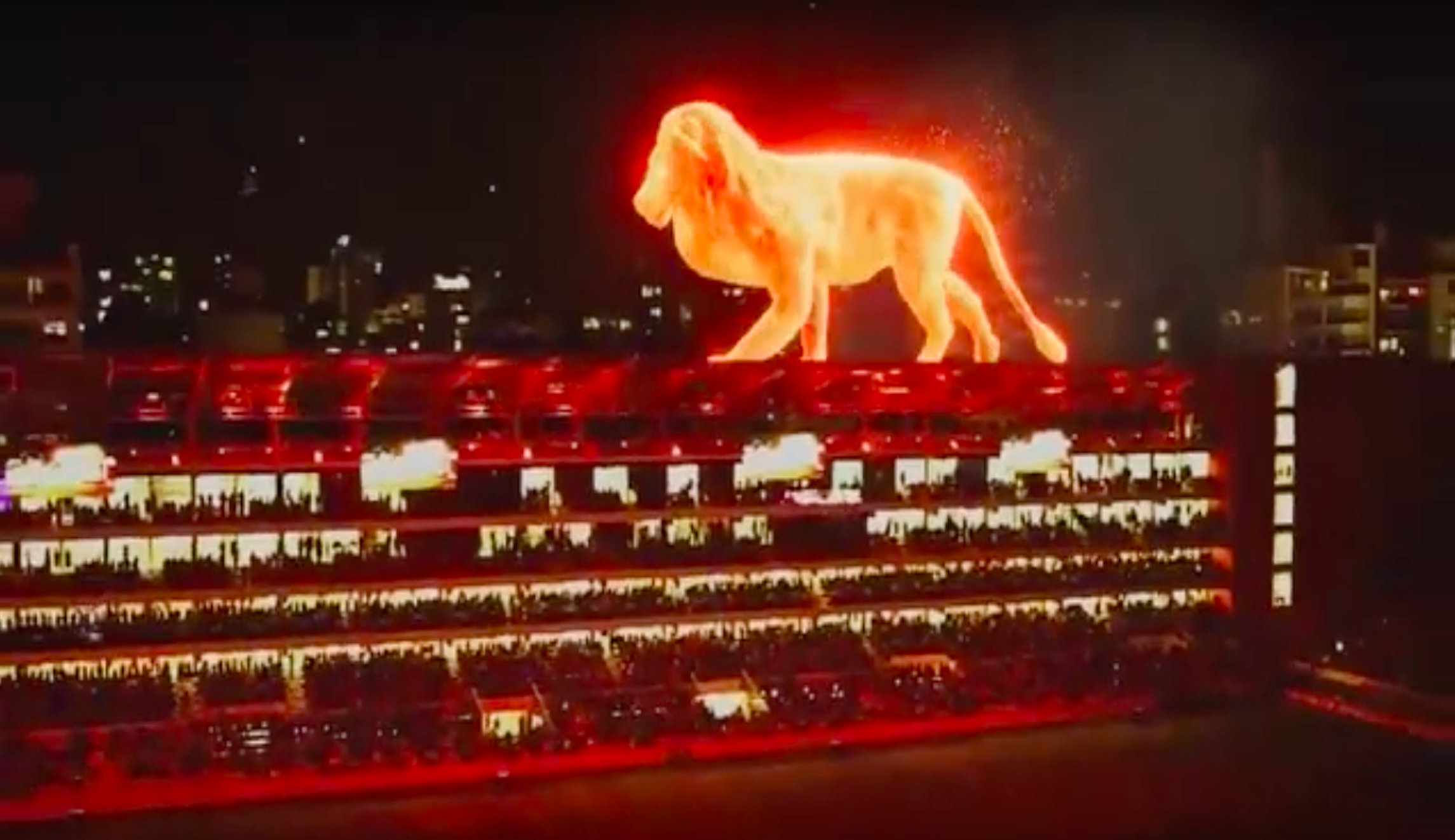 WATCH: Soccer team goes all out with stunning light show during opening of new stadium