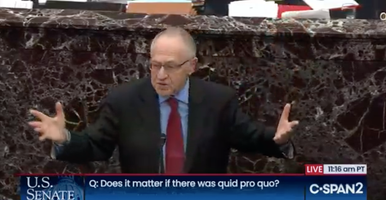 We don't actually know what Dershowitz was arguing, but it was bad