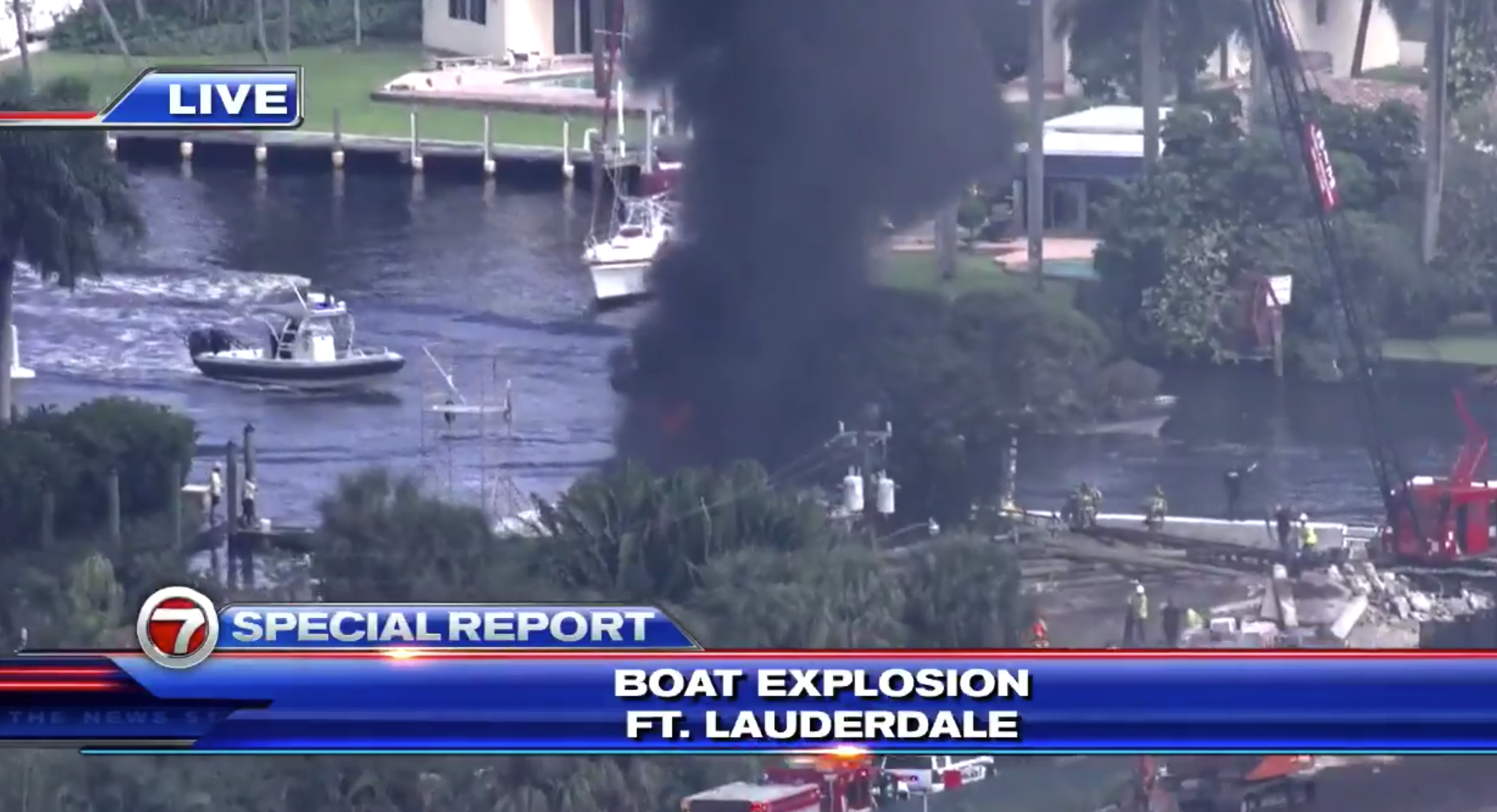 Two people hospitalized after boat explosion in Fort Lauderdale