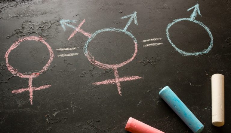 chalk drawings of gender symbols