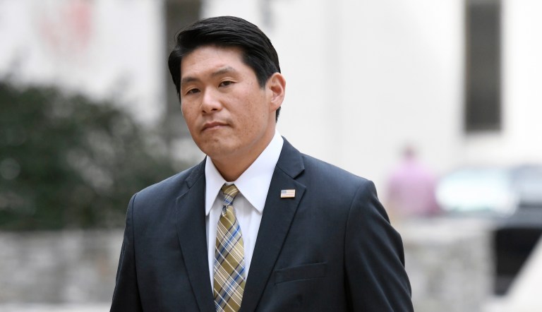 FILE - U.S. Attorney Robert Hur arrives at U.S. District Court in Baltimore on Nov. 21, 2019. Attorney General Merrick Garland on Thursday, Jan. 12, 2023, appointed Hur as a special counsel to investigate the presence of documents with classified markings found at President Joe Biden’s home in Wilmington, Del., and at an office in Washington. (AP Photo/Steve Ruark, File)