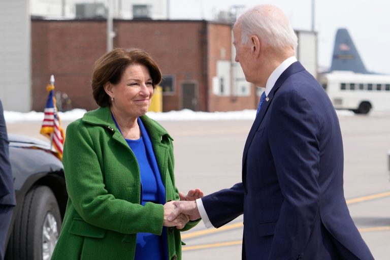 Klobuchar stands by Biden, skirts question about passing torch to another candidate