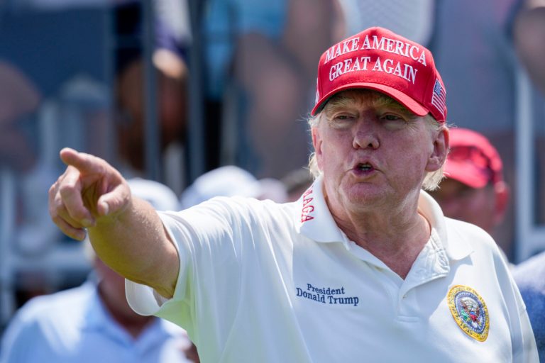 Trump rails ‘fake news used artificial intelligence’ images of him golfing that show him putting on the pounds
