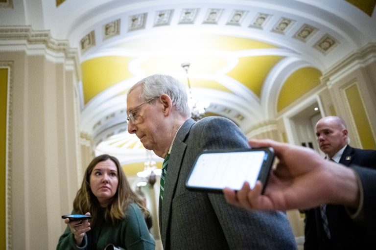 Foes of Mitch McConnell smell blood in the water with release of border bill