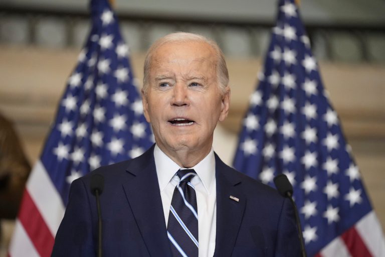 President Joe Biden speaks at the National Prayer Breakfast at the Capitol in Washington, Thursday, Feb. 1, 2024. (AP Photo/Andrew Harnik)