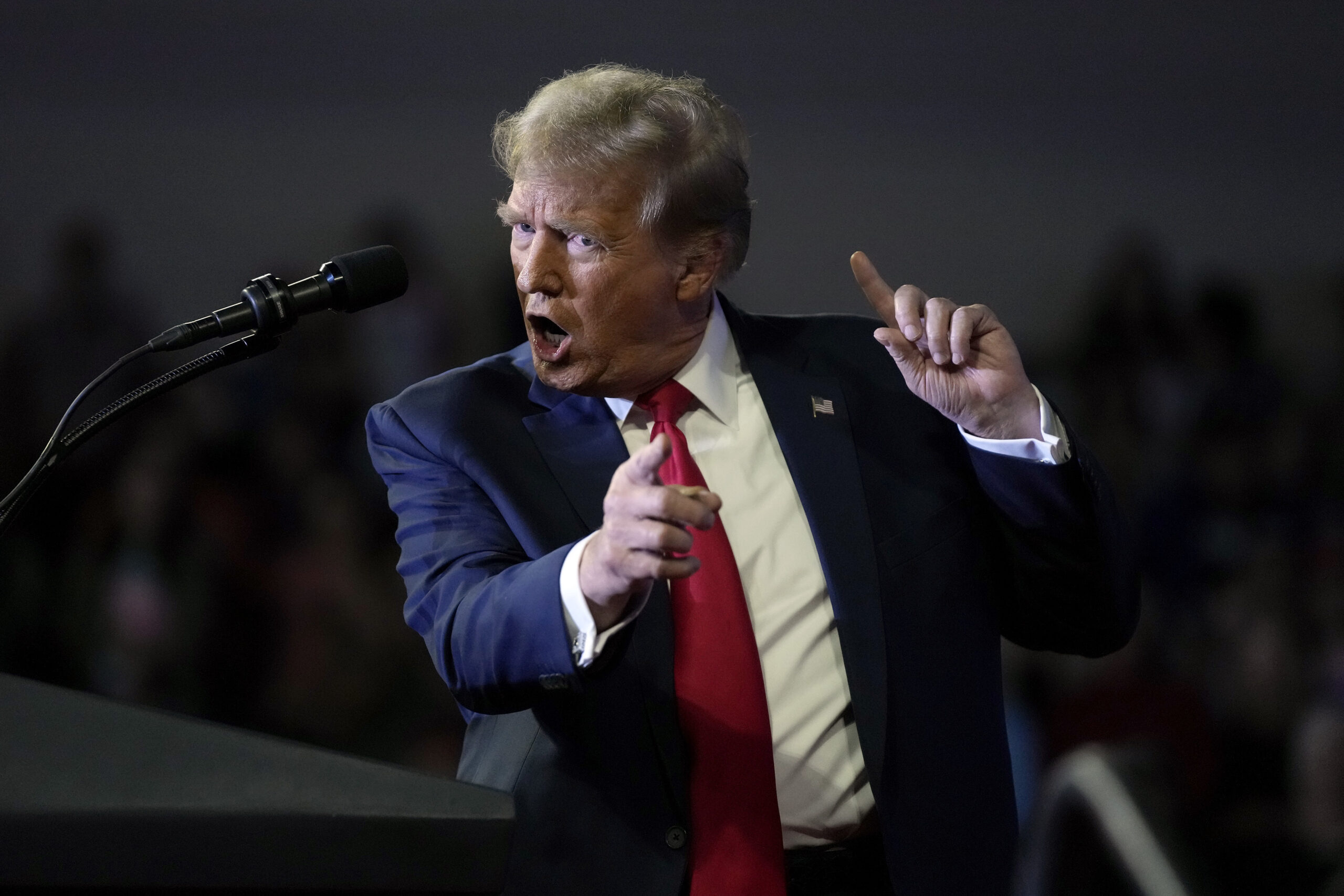 Trump rails against ‘fascist’ Democrats but jokes indictments have been ‘good for the polls’
