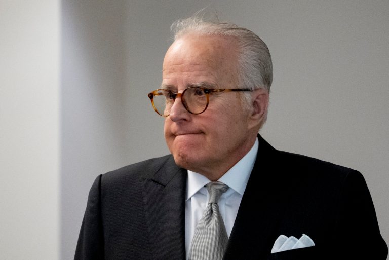 James Biden, the brother of President Joe Biden, steps out of a private interview with House Republicans during a break at Thomas P. O'Neill House Office Building on Capitol Hill in Washington, Wednesday, Feb. 21, 2024. (AP Photo/Andrew Harnik)