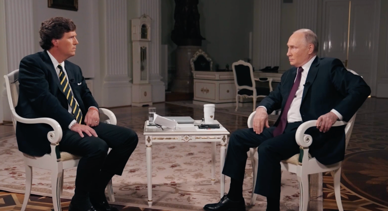 Vladimir Putin tells Tucker Carlson that invasion of Ukraine is still ‘a civil war’ in wide-ranging two-hour interview