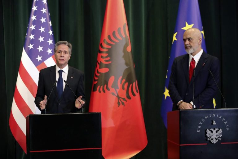 Secretary of State Antony Blinken and Albanian Prime Minister Edi Rama