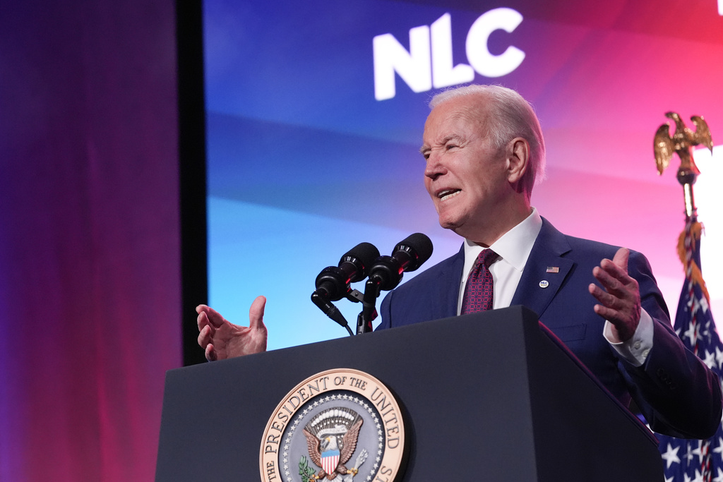 Biden pokes fun at own age while speaking to National League of Cities