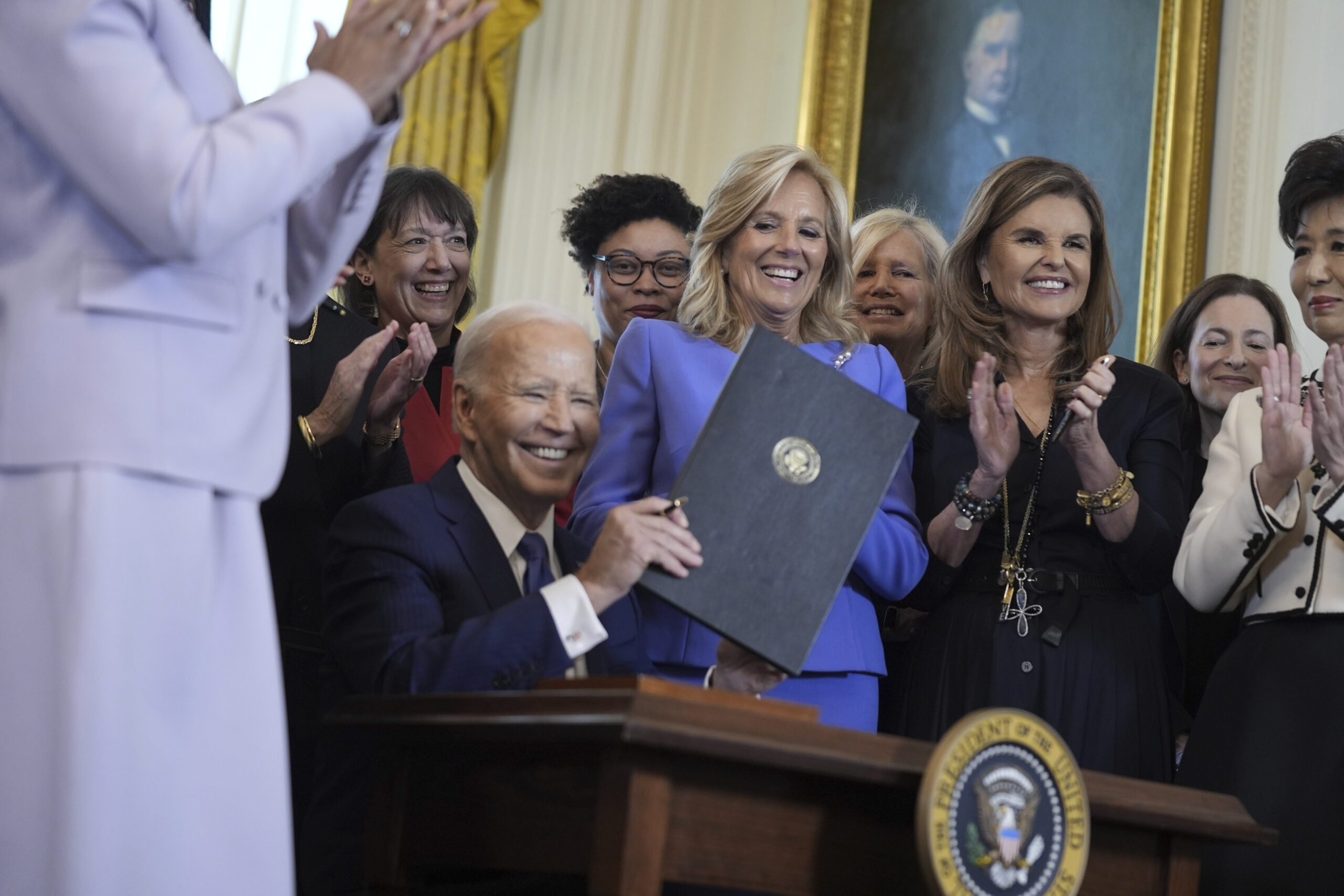 Biden makes election pitch to women at White House Women’s History Month event