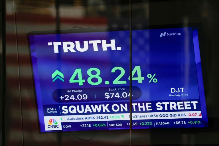Trump Media stock slumps after skyrocketing first-day rise