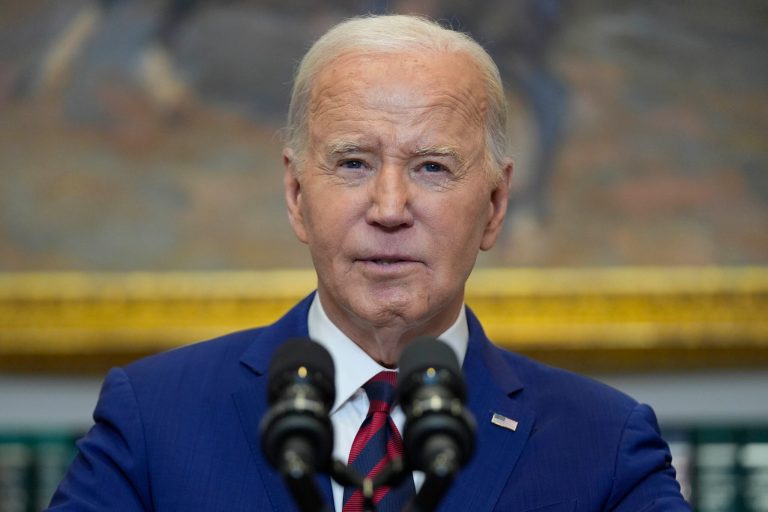 President Joe Biden delivers remarks on the Francis Scott Key bridge collapse in the Roosevelt Room of the White House, Tuesday, March 26, 2024, in Washington. (AP Photo/Evan Vucci)