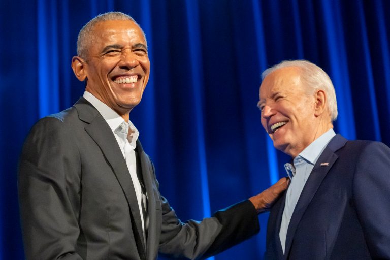 Obama and Clinton try to avoid overshadowing Biden at star-studded fundraiser