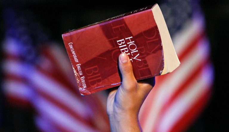 The Left puts on its sheep’s clothing to accuse Trump of sacrilege