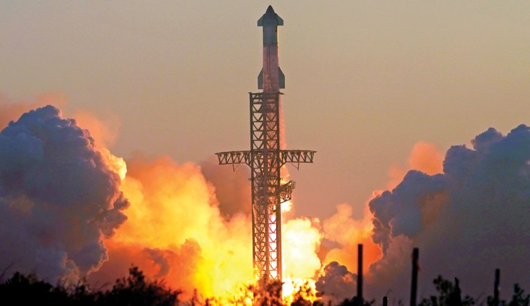 SpaceX’s mega rocket Starship launches in Boca Chica, Texas.