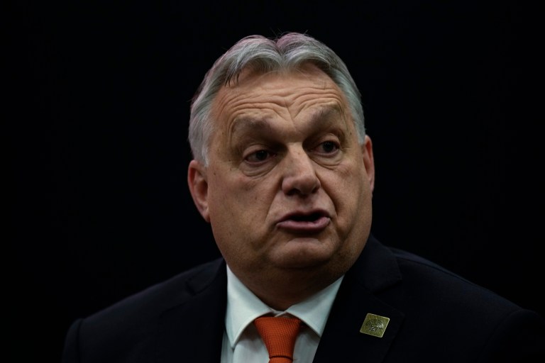 Hungarian Prime Minister Viktor Orban, speaks in a panel at the Antalya Diplomacy Forum in Antalya, Turkey, Friday, March 1, 2024.