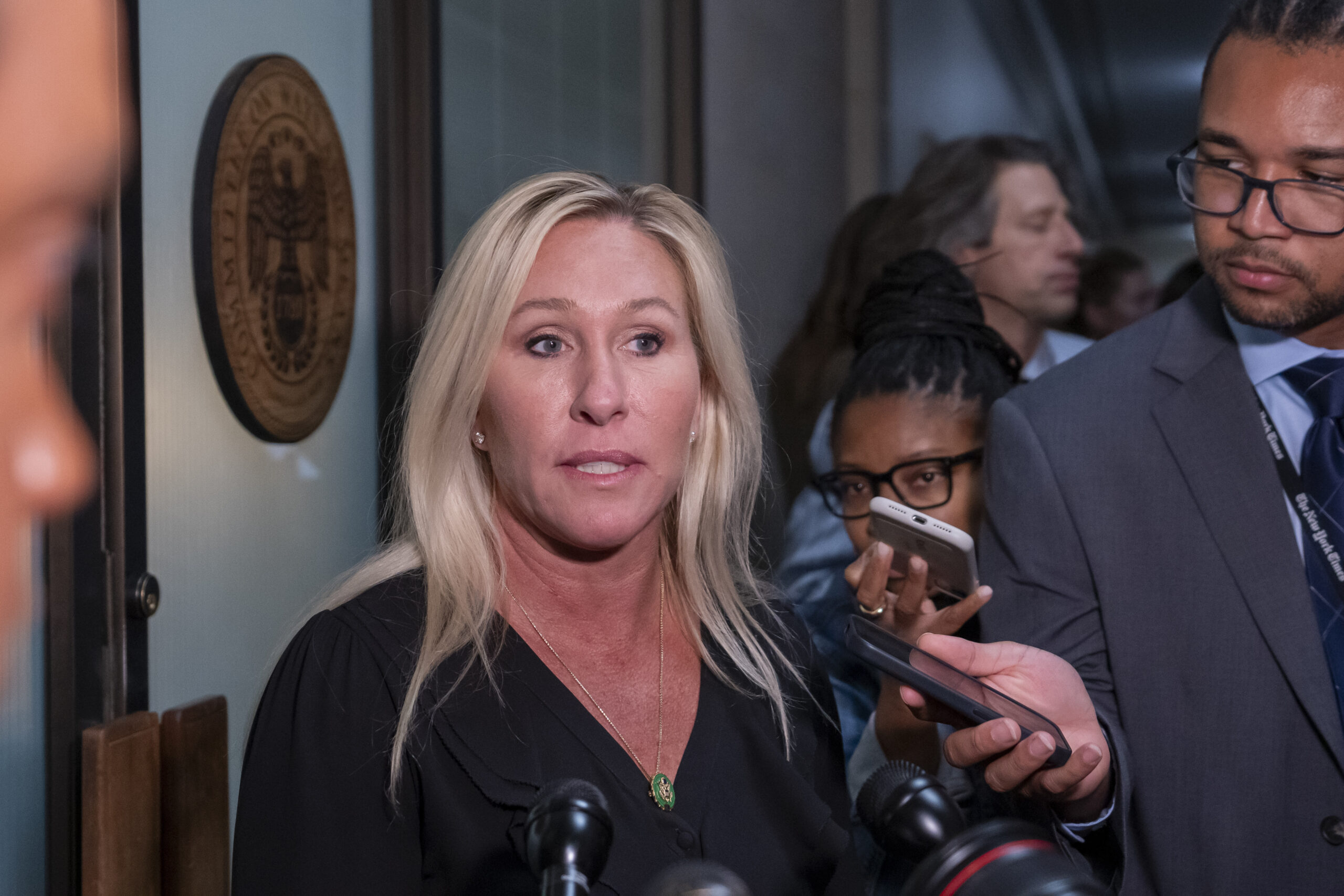 WATCH LIVE: MTG and Thomas Massie give press conference over Jeffries decision not to oust Johnson