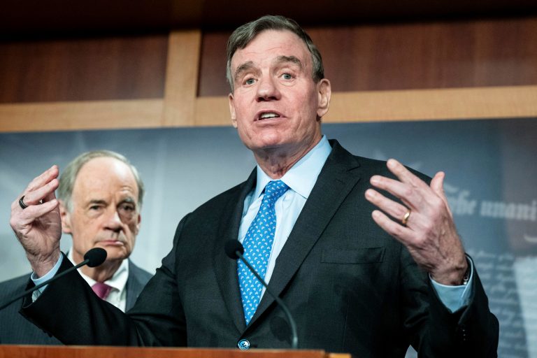 U.S. Senator Mark Warner (D-VA) speaking at a press conference regarding legislation to address issues confronting those who are dual eligible for Medicare and Medicaid at the U.S. Capitol.