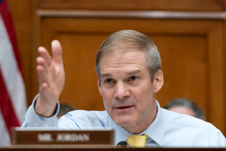 Rep. Jim Jordan, R-Ohio, chairman of the House Judiciary Committee, speaks during the House Oversight and Accountability Committee hearing on Capitol Hill in Washington, Wednesday, March 20, 2024. (AP Photo/Jose Luis Magana)