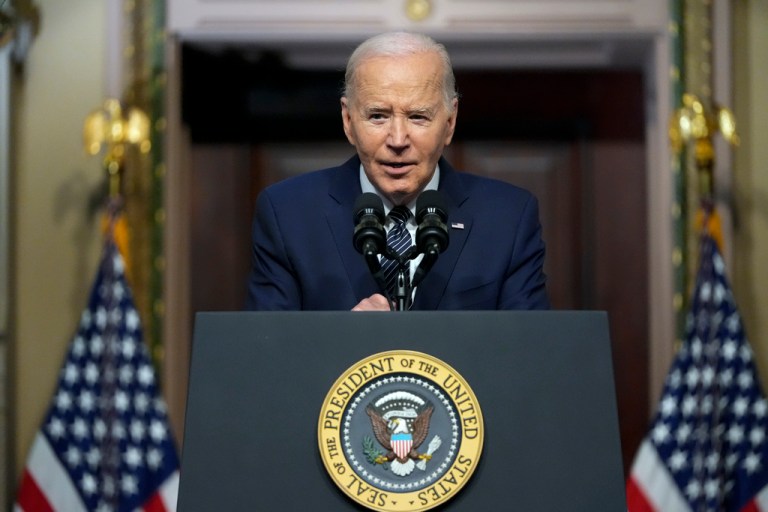 Biden seeks to reassure Democrats at healthcare event with Bernie Sanders